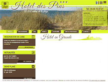 Tablet Screenshot of hotel-des-pins.com